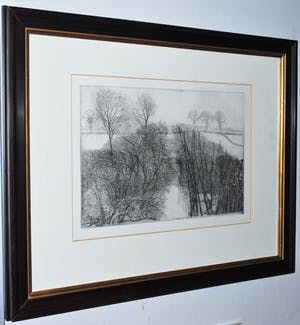 Charles Donker - 4e staat, proefdruk: Struiken en stammen in sneeuwlandschap kopen? Bied vanaf 395!