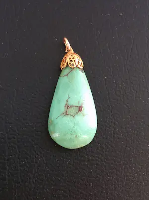 Antieke Chinese Export turkoois hanger14k verguld filigrain,  20er jaren kopen? Bied vanaf 35!