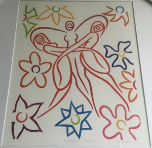 Donna Corbani - Flower Power | mooi ingelijste zeefdruk (41/130) - nieuwstaat kopen? Bied vanaf 49!