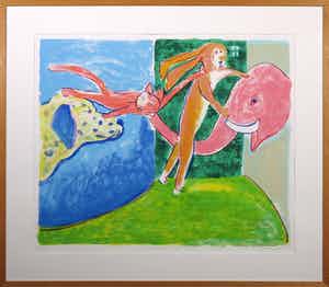 Anton Vrede - Zeefdruk, Angsthaas kom hier - Ingelijst (Groot) verkocht voor € 40!