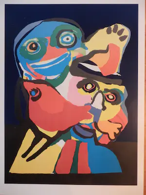 Karel Appel - PROEFDRUK L,OISEAU ROUGE ET SES AMIS Ongesigneerd. kaufen? Bieten Sie von 1!