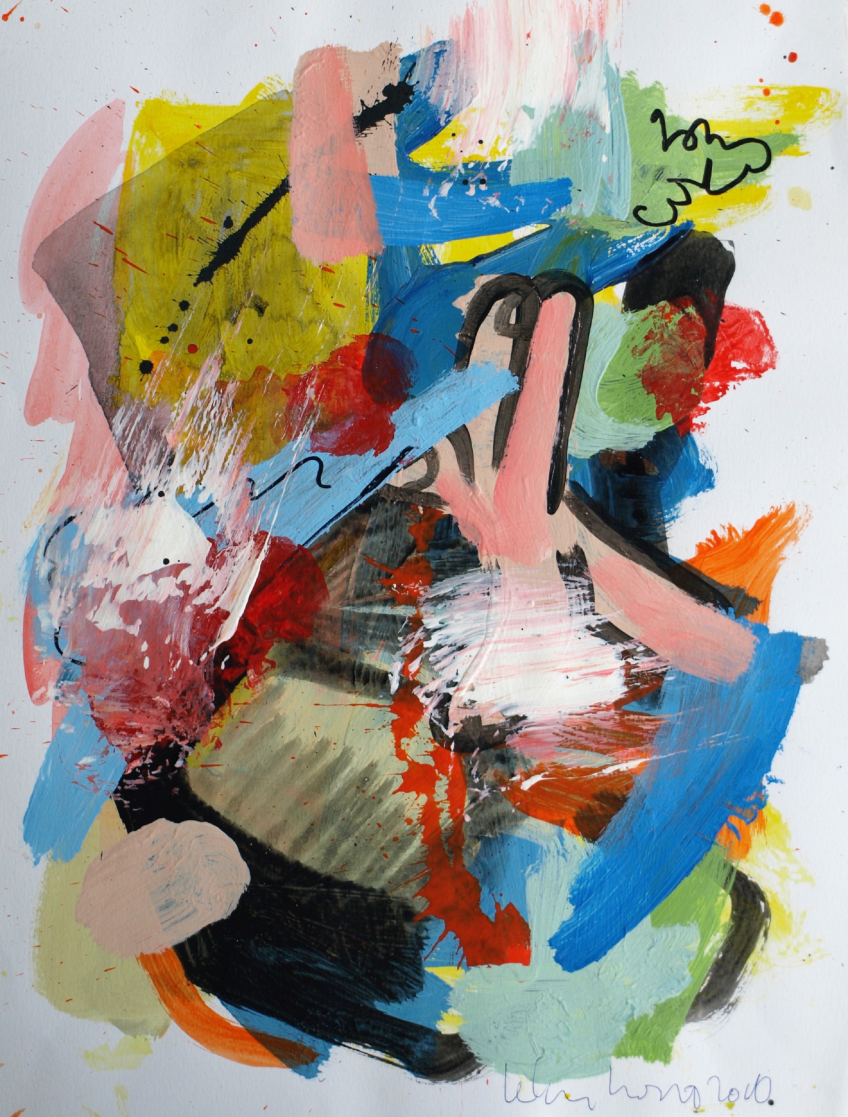 Peter Klashorst - Acrylverf op papier – Abstract landschap 2 - 2016 kopen? Bied vanaf 30!