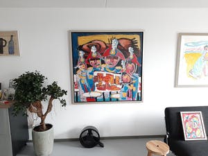 Martin van Wordragen - 'SCHUTTERSFEEST' Kleurrijk en zeer groot! kopen? Bied vanaf 795!