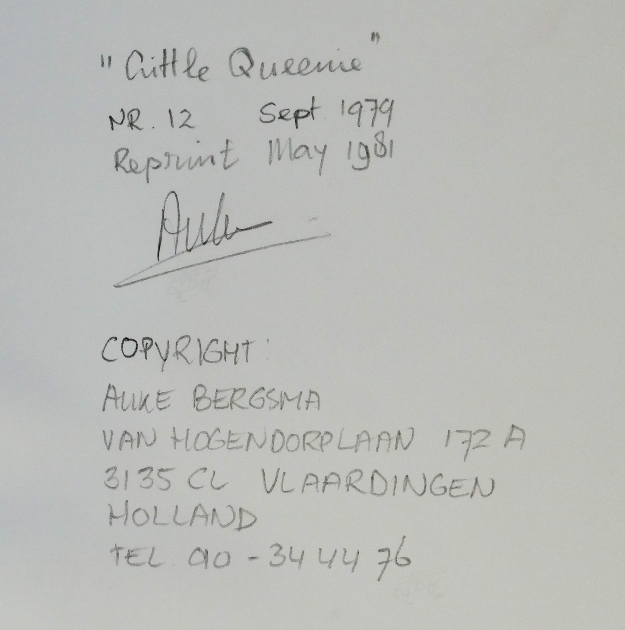 Auke Bergsma - 'Little Queenie kopen? Bied vanaf 25!