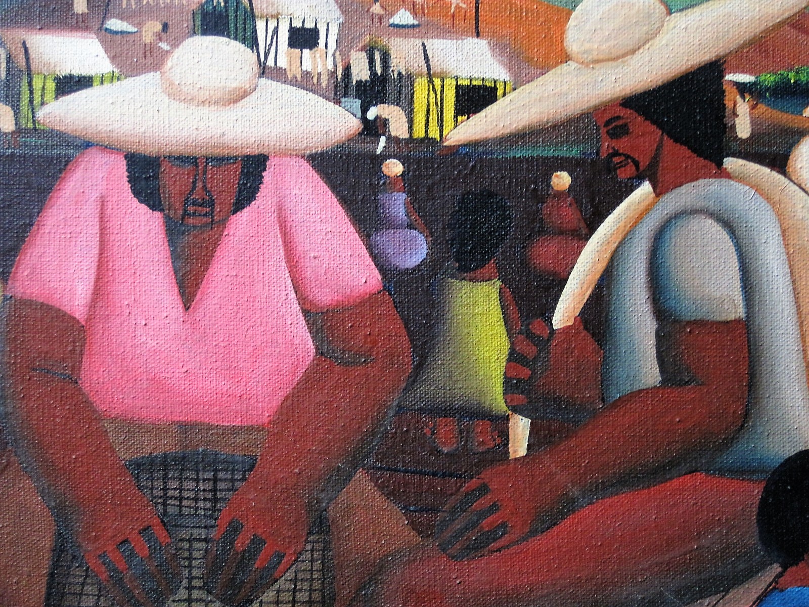 Niet of onleesbaar gesigneerd - Braziliaanse naieve kunst "op de Markt in Rio" gesigneerd kopen? Bied vanaf 1!