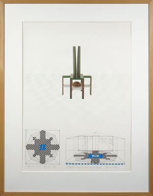 Jos van Doorn - Litho en offset, Beschouwing van een monument II - Ingelijst kopen? Bied vanaf 1!