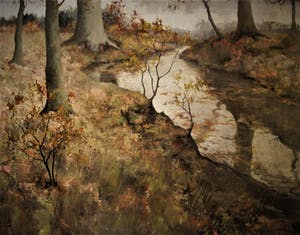 Paul van der Ven - Groot olieverf op doek "Herfstlandschap met meanderend riviertje" gesigneerd kopen? Bied vanaf 90!