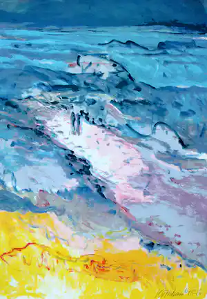 Kees van Bohemen - Litho: variatie op een golfbreker (gesigneerd!) - 1982 verkocht voor € 175!