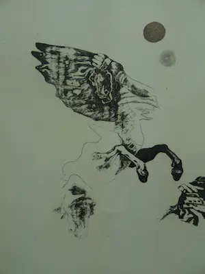 Gerti Bierenbroodspot - Ingelijste ets , Gevallen Engel – 1973 – Lijst, 51½ x 51½ cm kopen? Bied vanaf 40!