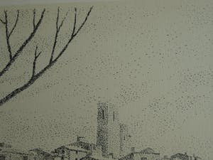 Serge Mendjisky - Grote ingelijste litho , Saint-Paul-de-Vence – met dédicace - 1982 kopen? Bied vanaf 75!