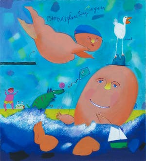 Wouter Stips - Zeefdruk, Mamma's plunching again - Ingelijst kopen? Bied vanaf 35!