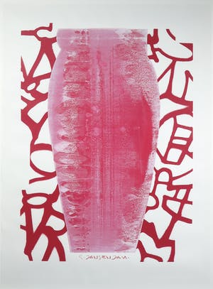 Geert Jan Jansen - Gemengde techniek op papier, Vaas - Ingelijst (Groot) kopen? Bied vanaf 50!