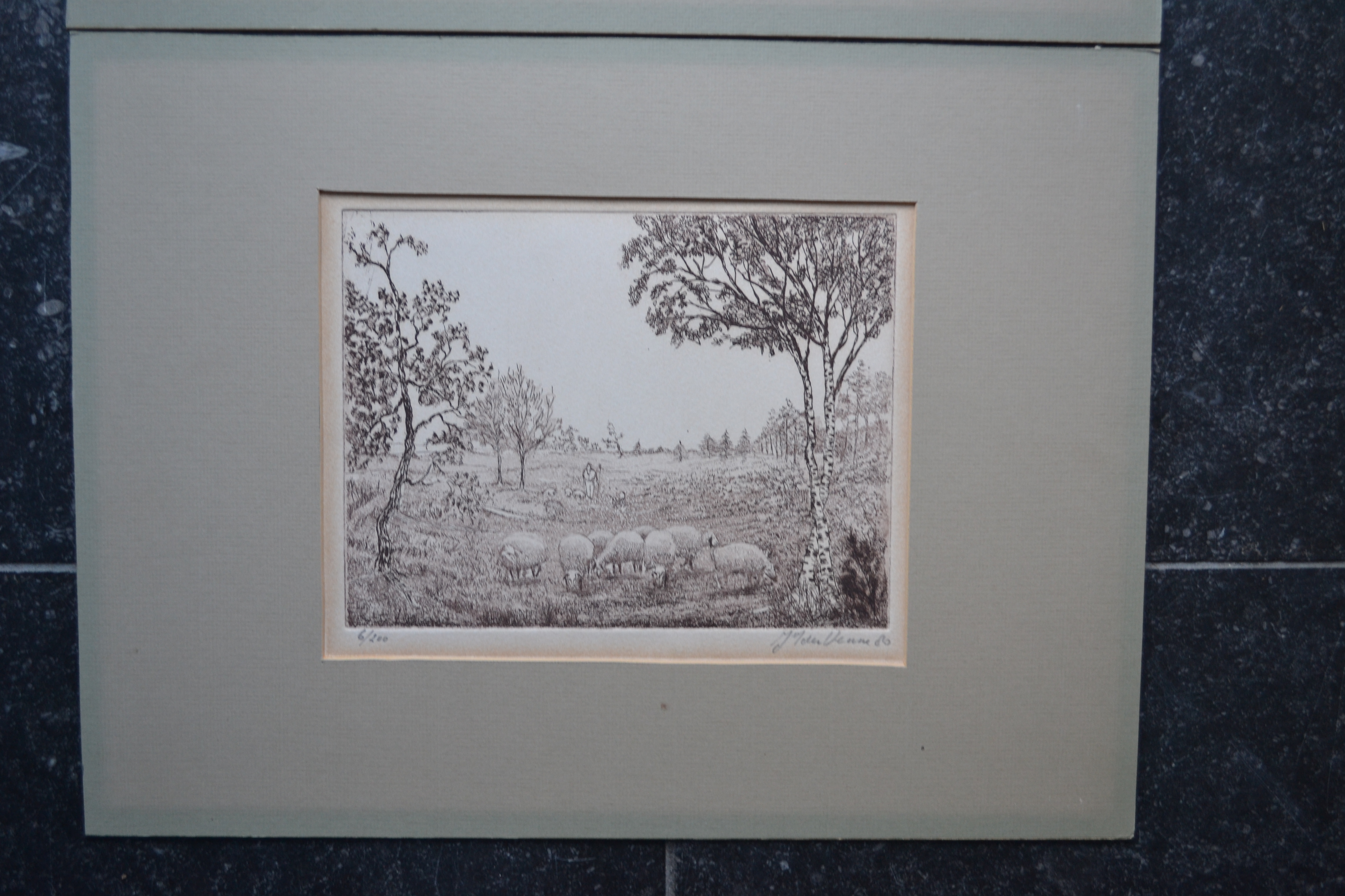 Niet of onleesbaar gesigneerd - Twee landschappen - Ets kopen? Bied vanaf 1!