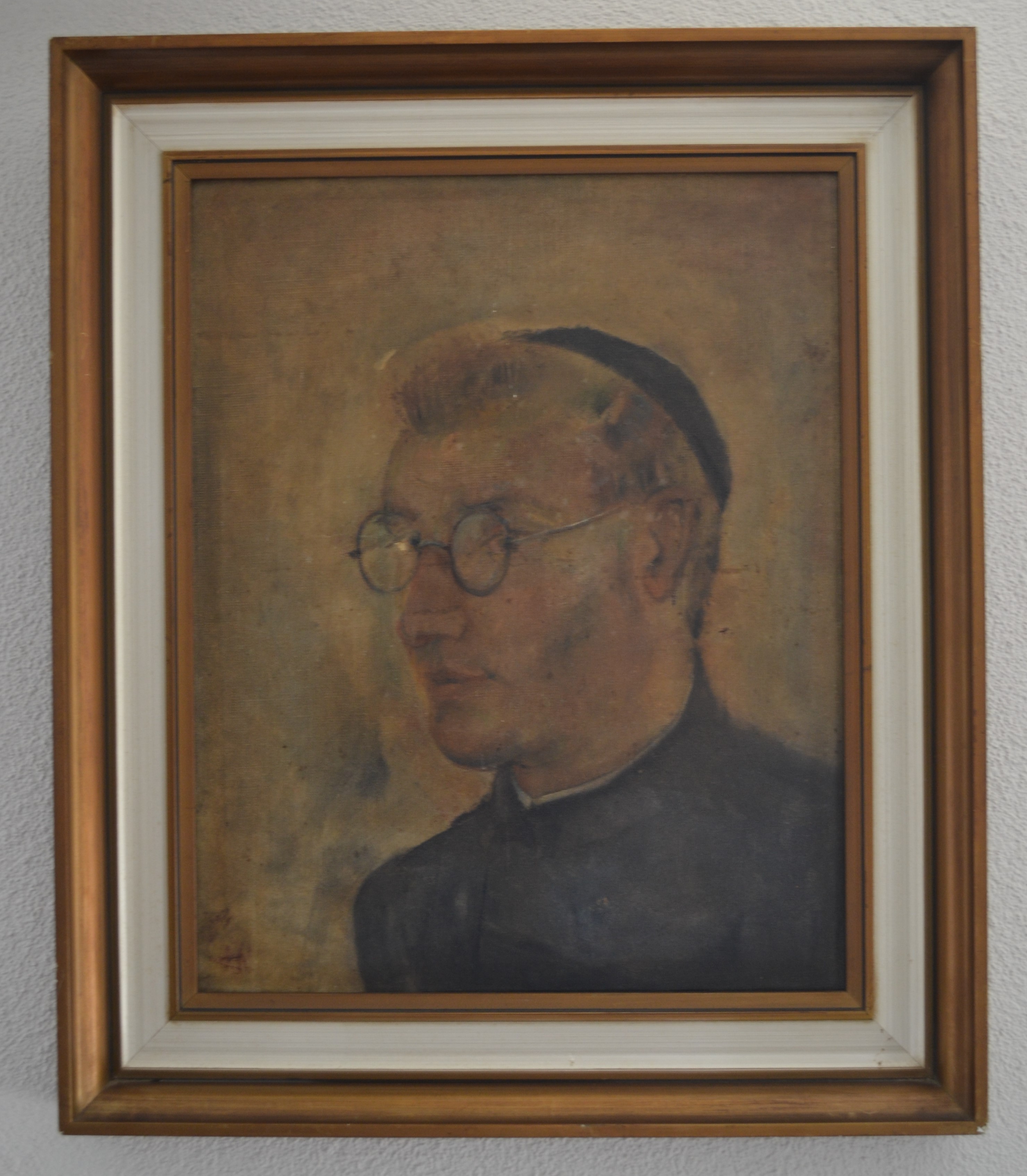 Niet of onleesbaar gesigneerd - Hollands school (20ste eeuw) - Portret priester - olieverf op doek kopen? Bied vanaf 1!
