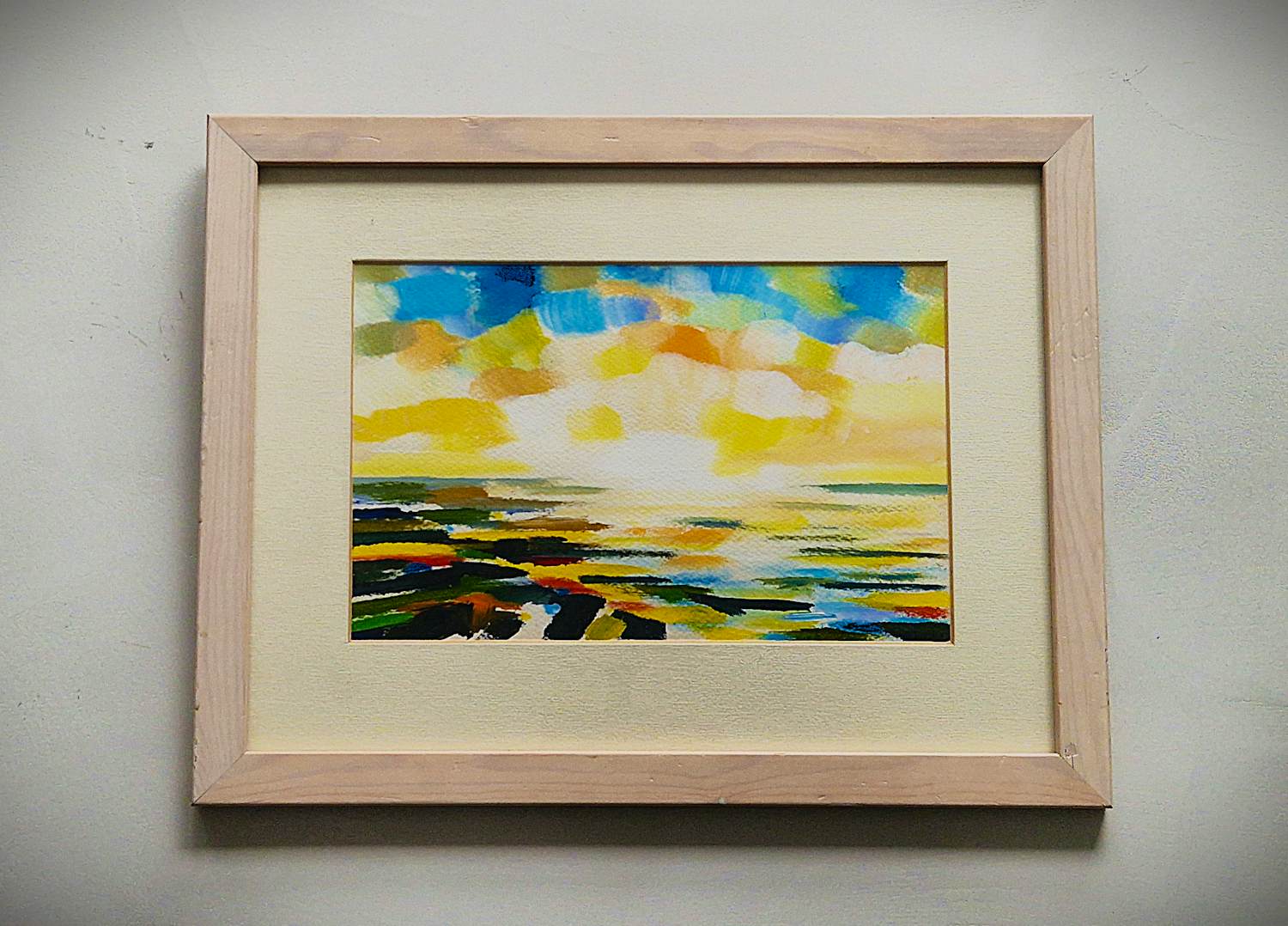 Eddy Sikma - Expressionistisch gouache "zomeravond Waddenzee vanuit Harlingen" - gesigneerd kopen? Bied vanaf 54!