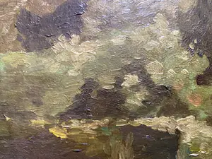 Niet of onleesbaar gesigneerd - Dorpzicht met hooikar kopen? Bied vanaf 1!