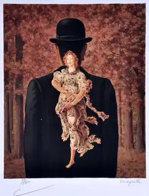 Rene Magritte - (naar) ‘ Le bouquet tout fait‘ (1954 ), Lithografie verkocht voor € 270!