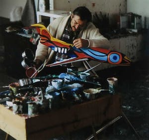 Nico Koster - Foto, Karel Appel aan het werk - Ingelijst kopen? Bied vanaf 120!