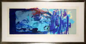 Robbert Fortgens - Zeefdruk, Abstracte compositie - Ingelijst (Zeer groot) vendu pour 60€ !