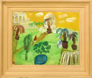 Eugene Brands - Olieverf op papier bevestigd op doek, Zonder titel - Ingelijst verkocht voor € 3500!