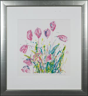 Lukie de Bree - Zeefdruk, Bloemen - Ingelijst kopen? Bied vanaf 1!
