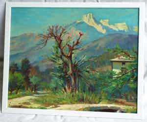 Klaas Pijlman - Olieverf op canvasboard , Cornetta, Italië - gesigneerd & ingelijst – 1980 verkocht voor € 35!