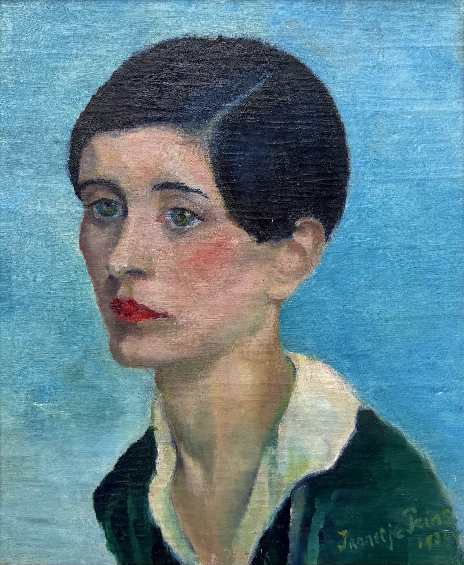 Jannetje Prins - Olieverf op doek | 'Portret van een jonge vrouw' | 1932 verkocht voor € 250!