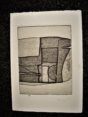 Niet of onleesbaar gesigneerd - 3 verschillende Duitse Etsen - 1975 - potloodgesign. -met tekst binnenzijde kopen? Bied vanaf 1!