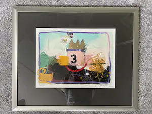 Theo Koster - Zeefdruk en collage - Nummer 3 - Ingelijst kopen? Bied vanaf 35!