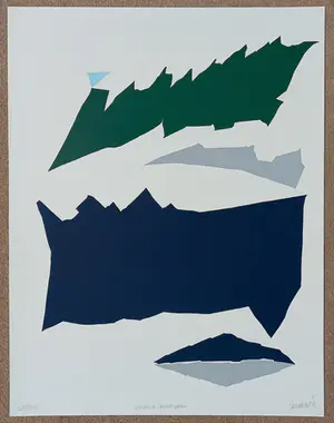 Hans Landsaat - Passerende landschappen, zeefdruk kopen? Bied vanaf 45!