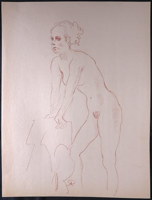 Jan Sluijters (jr.) - Krijttekening, Poserend naakt kopen? Bied vanaf 1!