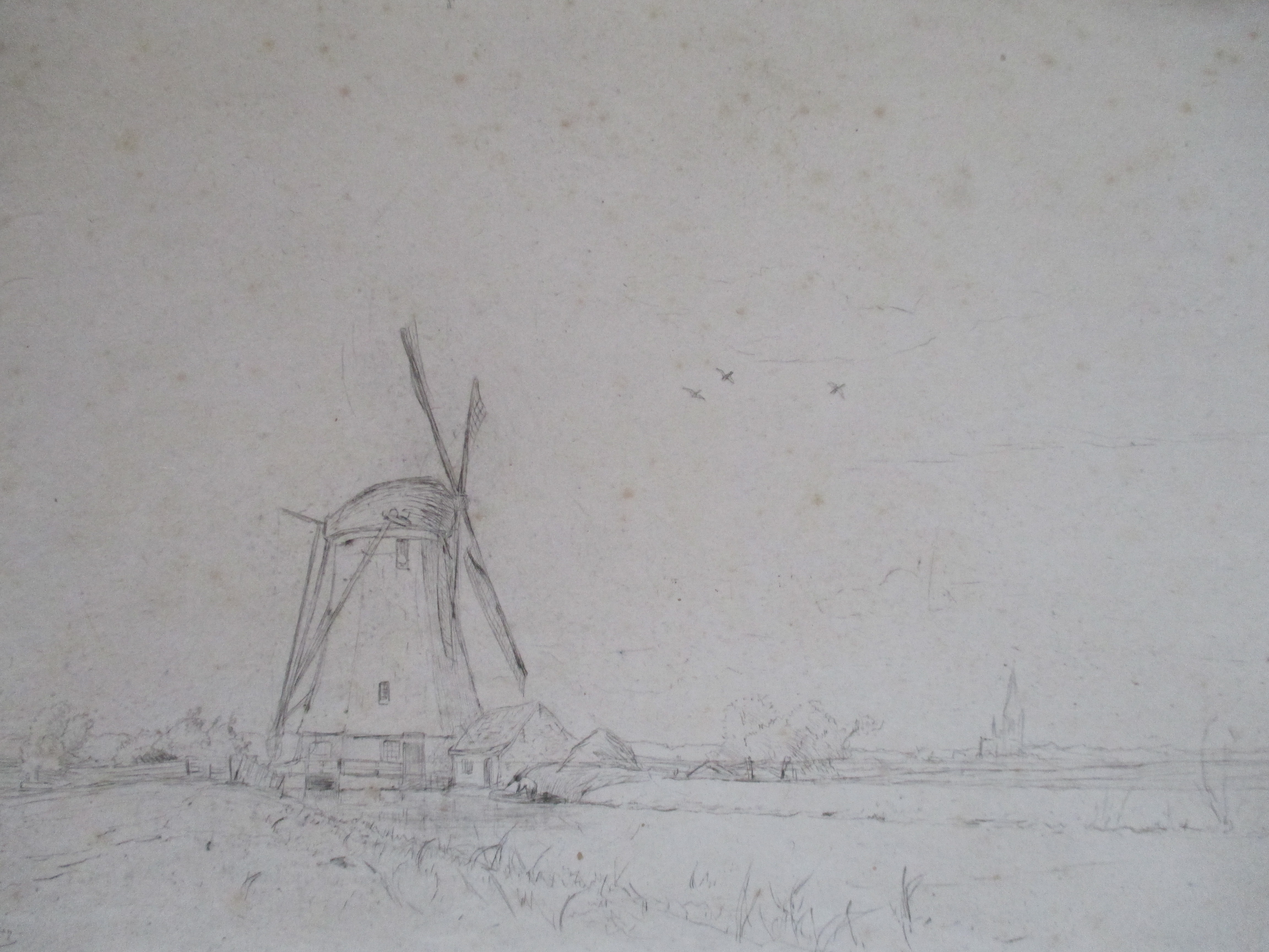 Philip Zilcken - Ets landschap met molen kopen? Bied vanaf 1!