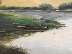 Niet of onleesbaar gesigneerd - Landschap met visser - J. Eckeveen/Eckerlen/Eckerten kopen? Bied vanaf 1!