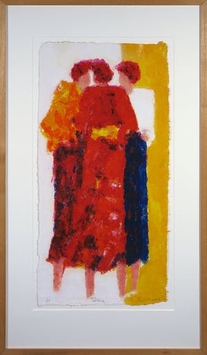 Wil Willemsen - Zeefdruk op geschept papier, Talking - Ingelijst (groot) kopen? Bied vanaf 50!