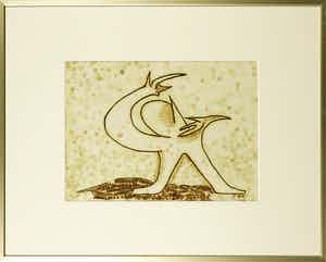 Reinhoud D'Haese - Ets en aquatint, Zonder titel - Ingelijst verkocht voor € 1!