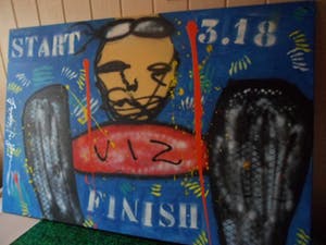 Espen Hagen - zeer groot schilderij " V 12 " kopen? Bied vanaf 350!