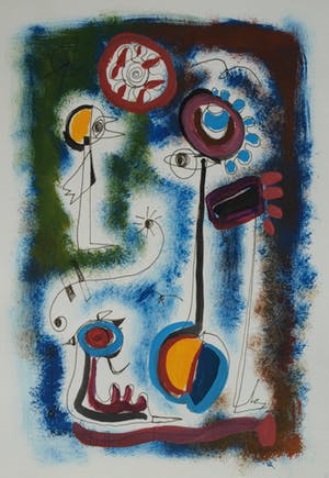 Jasper Banen - Gemengde techniek , “Hemelfamilie” – gesigneerd & ingelijst – 2005 kopen? Bied vanaf 45!