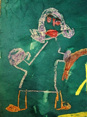 Ernst Vijlbrief - Jaren 60 - Leuke kinderlijke Aquarel "FEEST!" gesigneerd kopen? Bied vanaf 10!