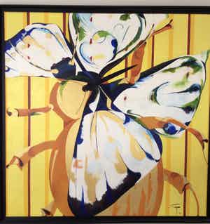 Pamela Schellekens - Vlinder met scarabee verkocht voor € 500!