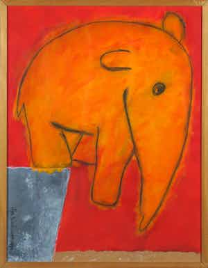 Ilja Walraven - Acryl, zink op papier, Zonder titel - Ingelijst verkocht voor € 80!