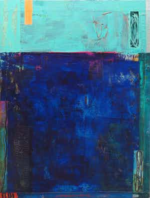 Jos Verwiel - Acryl en collage op doek op paneel, Mandraki (Groot) verkocht voor € 350!