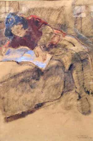 Giovanni Forghieri - c3003, boeklezende dame op bed verkocht voor € 150!