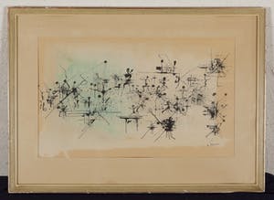 Niet of onleesbaar gesigneerd - Compositie - Kleurenpotlood, Gouache en Inkt op papier - BKR Den Haag kopen? Bied vanaf 10!