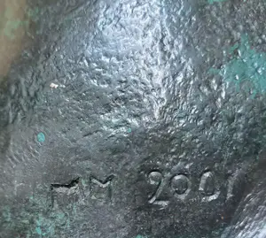 Miep Maarse - Bronzen sculptuur: Parasol (Moeder olifant met kind) - 2001 kopen? Bied vanaf 1250!