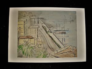 Hugo Liebe (I) - Fraaie impressionistische Aquarel - 1959 - Mediterrane Kustplaats - gesigneerd kopen? Bied vanaf 27!