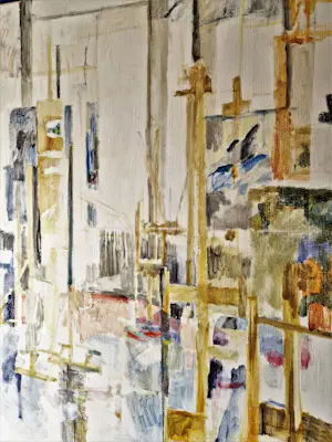 Niet of onleesbaar gesigneerd - GROOT geometrisch abstract olieverf gesigneerd ENGEL 1985 kopen? Bied vanaf 1!