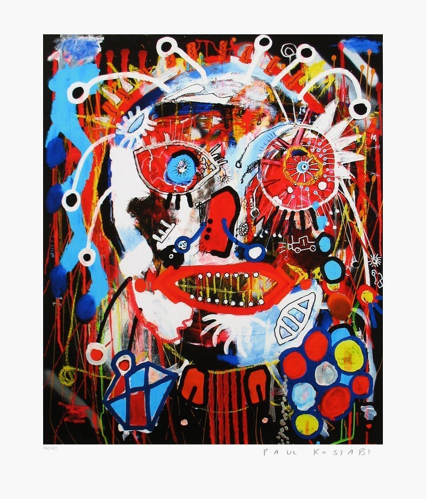 Paul Indrek Kostabi - Handgesigneerde Giclée, Keep trying (This isn't the 80's) verkocht voor € 59!