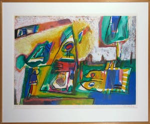 Geert Vrijdag - Zeefdruk, Eufraat - Ingelijst (Groot) kopen? Bied vanaf 1!