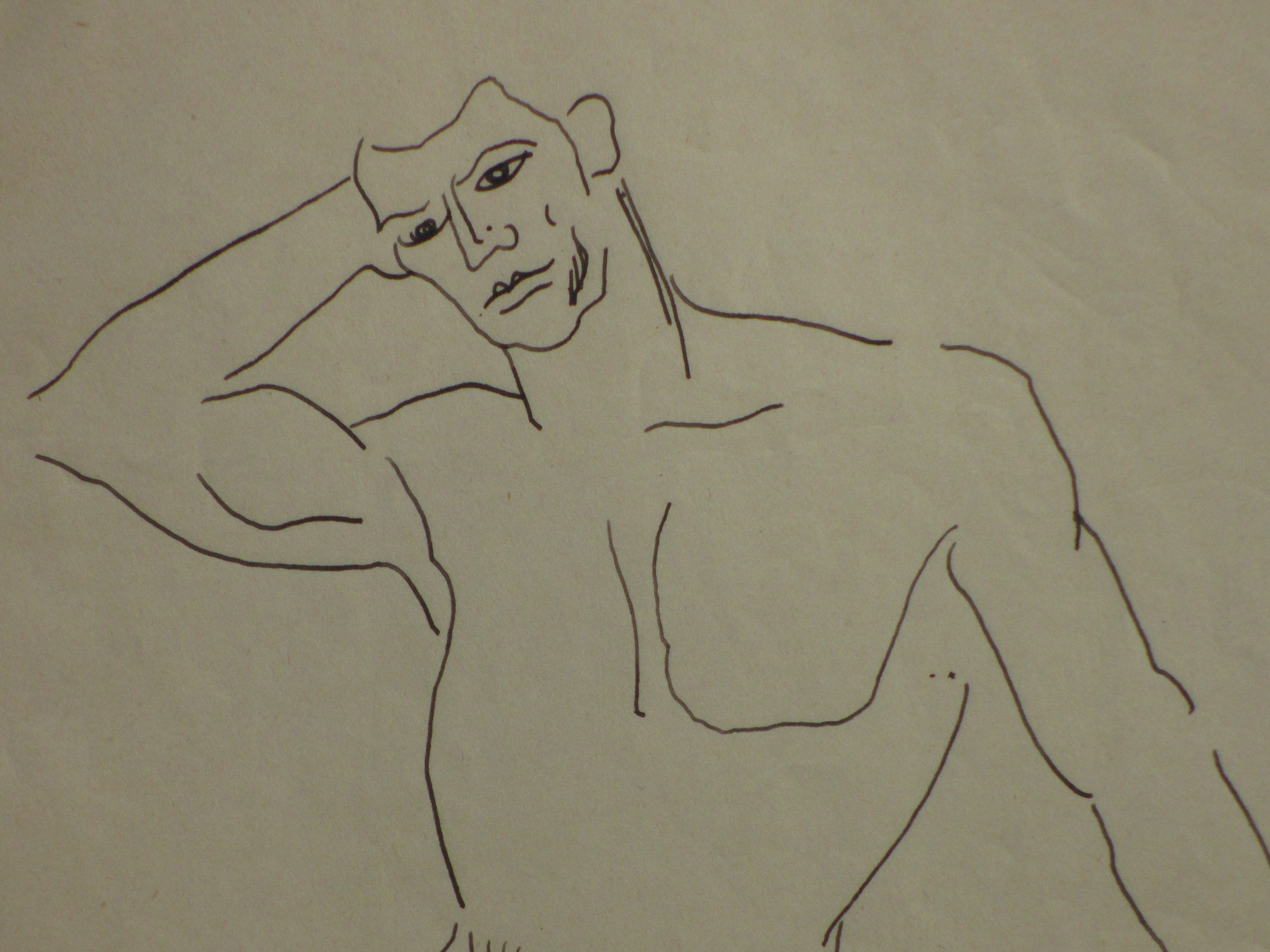 Herman Bieling - Mannentorso - Tekening kopen? Bied vanaf 1!