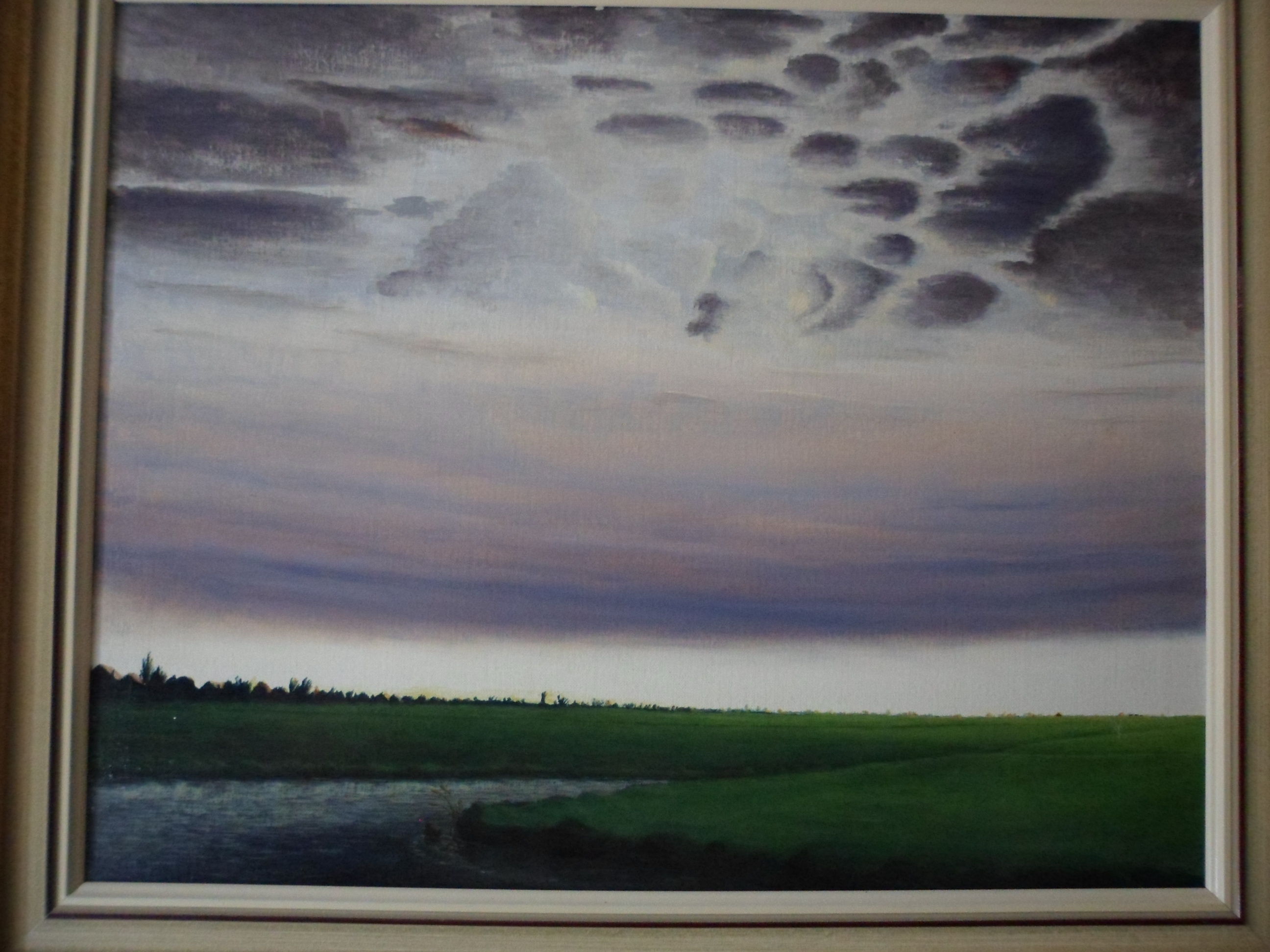 Walter van Nus - Olieverf op doek, landschap. te Zaandam verkocht voor € 30!